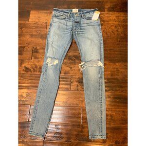 Fear of God Sixth Collection Blue Light Wash Denim Slim Leg Jeans, Size 30